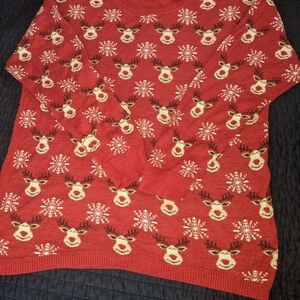 Sparkle Red Reindeer Crewneck Sweater